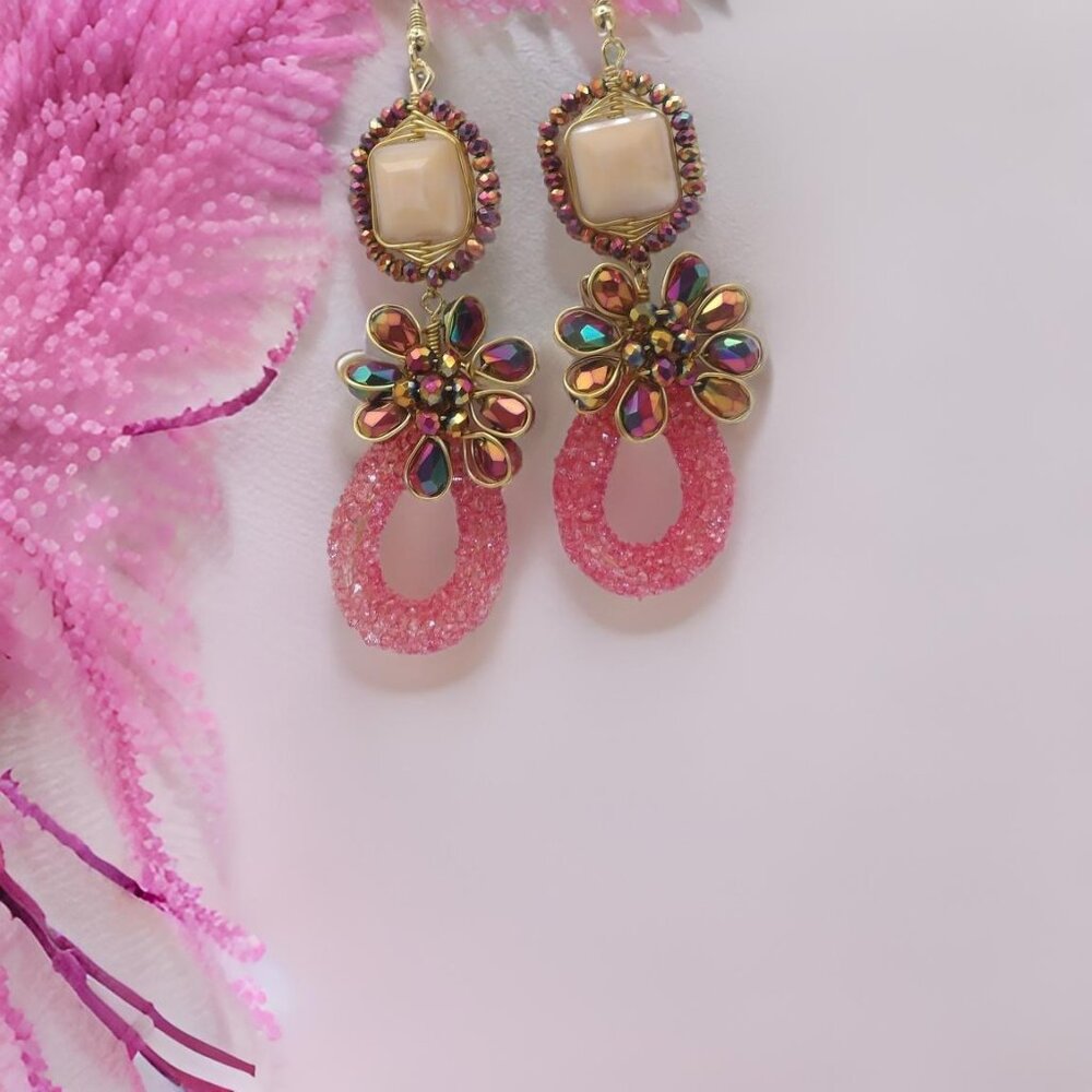 Crystal Earrings, Handmade